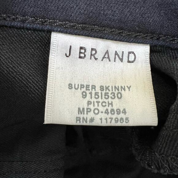 J Brand Super Skinny Skinny Pitch Low Rise Leggings Jeggings Jeans Black Stretch - Picture 8 of 11